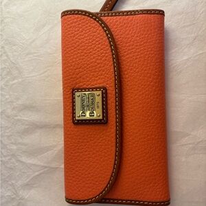 Dooney & Bourke Orange Pebble Leather Phone Case